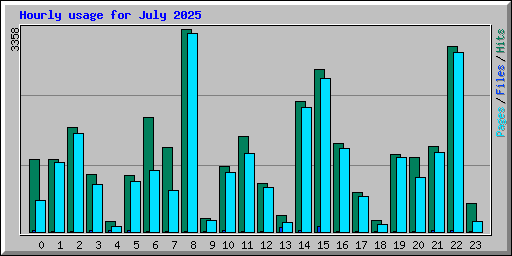 Hourly usage for July 2025