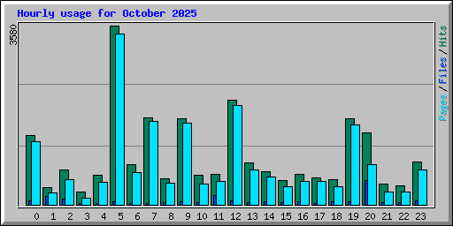 Hourly usage for October 2025